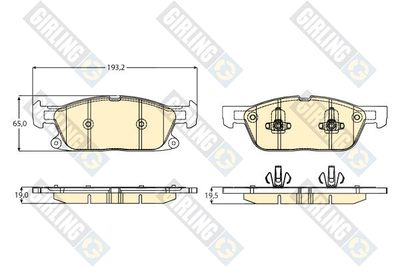 6121672 GIRLING Комплект тормозных колодок, дисковый тормоз
