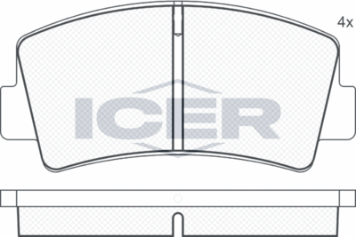 180106 ICER Комплект тормозных колодок, дисковый тормоз