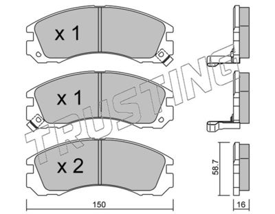1360 TRUSTING Комплект тормозных колодок, дисковый тормоз