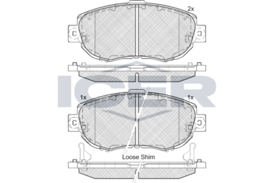 182203 ICER Комплект тормозных колодок, дисковый тормоз