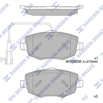 SP1874A Hi-Q Комплект тормозных колодок, дисковый тормоз