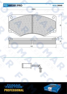 FO495381 FOMAR Friction Комплект тормозных колодок, дисковый тормоз