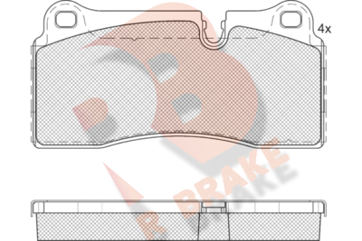 RB2121400 R BRAKE Комплект тормозных колодок, дисковый тормоз