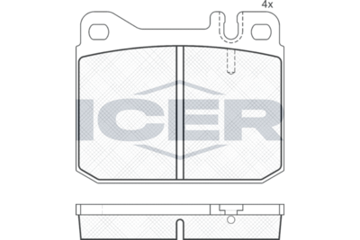 180197 ICER Комплект тормозных колодок, дисковый тормоз