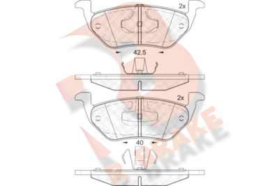 RB2031 R BRAKE Комплект тормозных колодок, дисковый тормоз