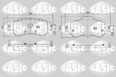 6210066 SASIC Комплект тормозных колодок, дисковый тормоз