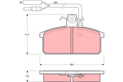 GDB417 TRW Комплект тормозных колодок, дисковый тормоз