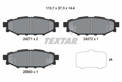 2427101 TEXTAR Комплект тормозных колодок, дисковый тормоз