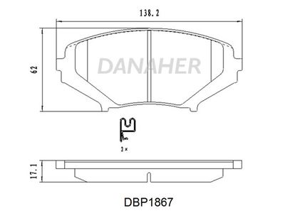 DBP1867 DANAHER Комплект тормозных колодок, дисковый тормоз