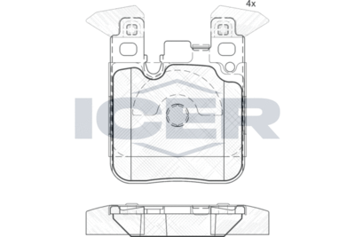 182092 ICER Комплект тормозных колодок, дисковый тормоз