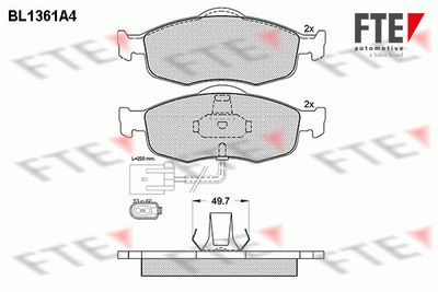 BL1361A4 FTE Комплект тормозных колодок, дисковый тормоз