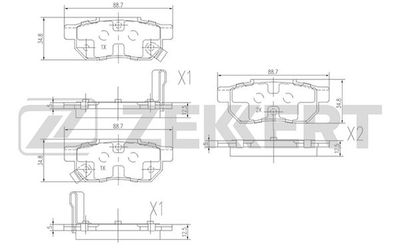 BS1259 ZEKKERT Комплект тормозных колодок, дисковый тормоз