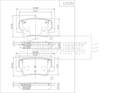 BBP2819 BORG & BECK Комплект тормозных колодок, дисковый тормоз