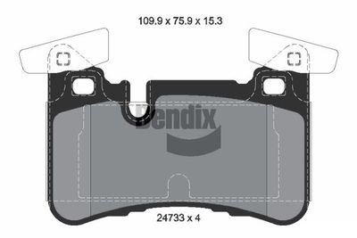 BPD2190 BENDIX Braking Комплект тормозных колодок, дисковый тормоз