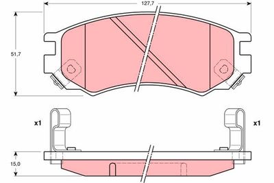 GDB1175 TRW Комплект тормозных колодок, дисковый тормоз