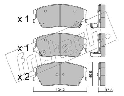 13050 fri.tech. Комплект тормозных колодок, дисковый тормоз