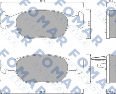 FO688281 FOMAR Friction Комплект тормозных колодок, дисковый тормоз