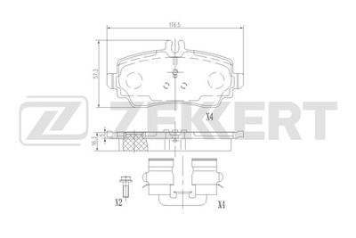 BS3034 ZEKKERT Комплект тормозных колодок, дисковый тормоз