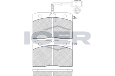 140730 ICER Комплект тормозных колодок, дисковый тормоз