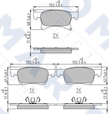 FO268681 FOMAR Friction Комплект тормозных колодок, дисковый тормоз