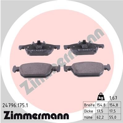 247961751 ZIMMERMANN Комплект тормозных колодок, дисковый тормоз