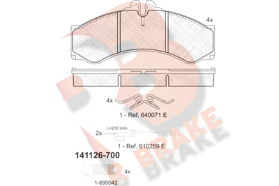 RB1126700 R BRAKE Комплект тормозных колодок, дисковый тормоз