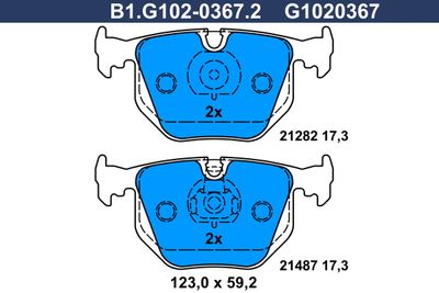 B1G10203672 GALFER Комплект тормозных колодок, дисковый тормоз