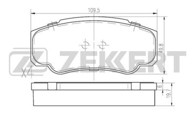 BS2843 ZEKKERT Комплект тормозных колодок, дисковый тормоз