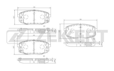 BS1707 ZEKKERT Комплект тормозных колодок, дисковый тормоз