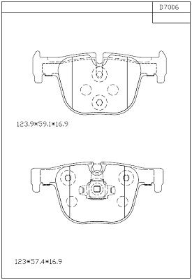 KD7006 ASIMCO Комплект тормозных колодок, дисковый тормоз