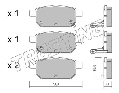 9330 TRUSTING Комплект тормозных колодок, дисковый тормоз