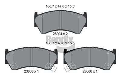 BPD1902 BENDIX Braking Комплект тормозных колодок, дисковый тормоз