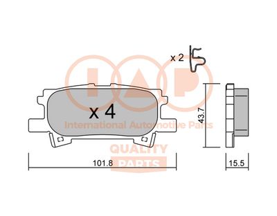 70417133P IAP QUALITY PARTS Комплект тормозных колодок, дисковый тормоз