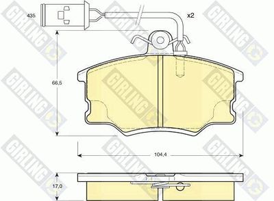 6110541 GIRLING Комплект тормозных колодок, дисковый тормоз