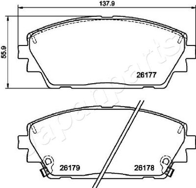 PA3002AF JAPANPARTS Комплект тормозных колодок, дисковый тормоз