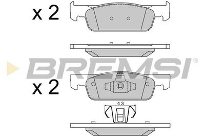 BP3512 BREMSI Комплект тормозных колодок, дисковый тормоз