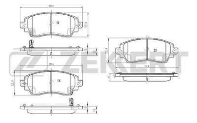 BS2074 ZEKKERT Комплект тормозных колодок, дисковый тормоз