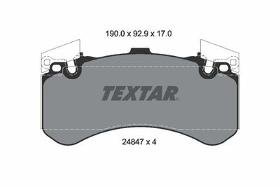 2484701 TEXTAR Комплект тормозных колодок, дисковый тормоз