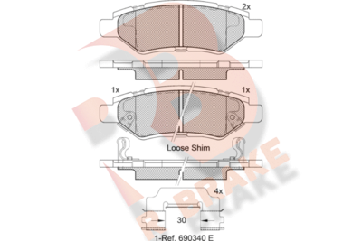 RB2142 R BRAKE Комплект тормозных колодок, дисковый тормоз