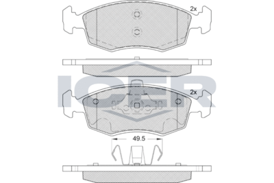 181441203 ICER Комплект тормозных колодок, дисковый тормоз