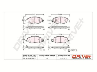 DP1010100835 Dr!ve+ Комплект тормозных колодок, дисковый тормоз