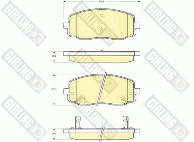 6133699 GIRLING Комплект тормозных колодок, дисковый тормоз