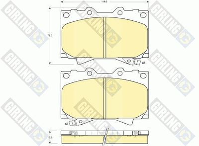 6131979 GIRLING Комплект тормозных колодок, дисковый тормоз