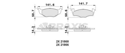 AA0018 BRAXIS Комплект тормозных колодок, дисковый тормоз