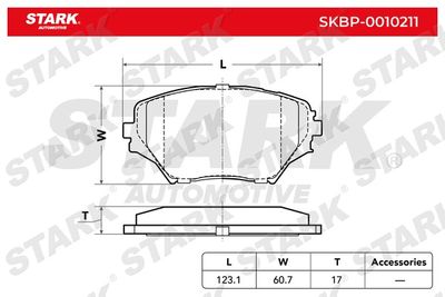 SKBP0010211 Stark Комплект тормозных колодок, дисковый тормоз