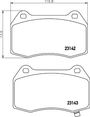 8DB355037411 HELLA PAGID Комплект тормозных колодок, дисковый тормоз