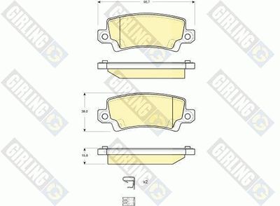 6132891 GIRLING Комплект тормозных колодок, дисковый тормоз