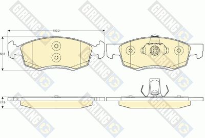 6117492 GIRLING Комплект тормозных колодок, дисковый тормоз