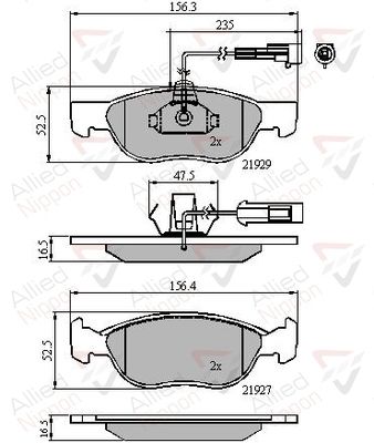 ADB11016 COMLINE Комплект тормозных колодок, дисковый тормоз