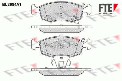 BL2684A1 FTE Комплект тормозных колодок, дисковый тормоз